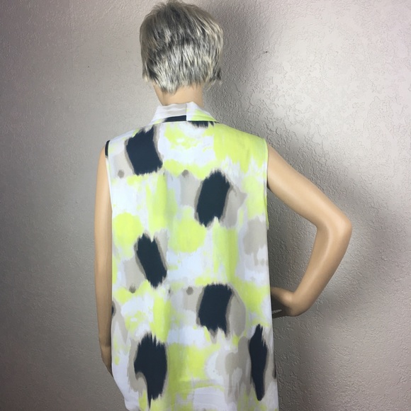 Alfani crossover asymmetrical yellow black top - Picture 6 of 8